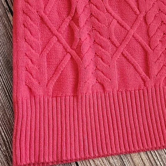 Talbots Pink Cable Knit Turtleneck Sweater - Picture 2 of 6